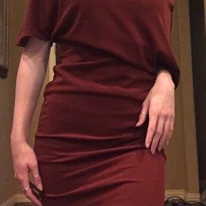 “Olivia” Draped One-Shoulder Dress